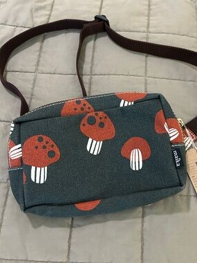 Maika Mendocino Charcoal Grey and Rust Mushroom Fanny Pack or Crossbody bag